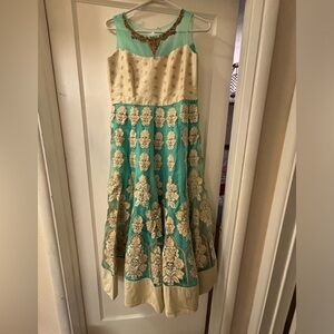 Light blue anarkali style gown in size 38. Fits 5'3" -5'5"in height.